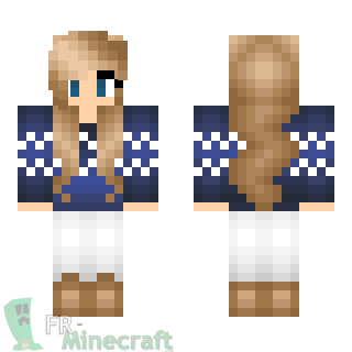 Aperçu de la skin Minecraft Fille blonde aux yeux bleus