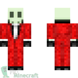 Aperçu de la skin Minecraft Squelette en costume rouge