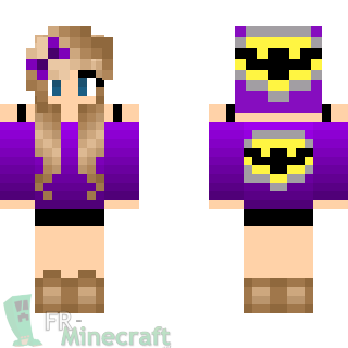 Aperçu de la skin Minecraft BatGirl en violet