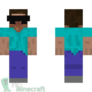 Aperçu de la skin Minecraft Steve lunette noire