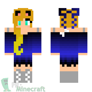 Aperçu de la skin Minecraft Fille blonde robe bleue