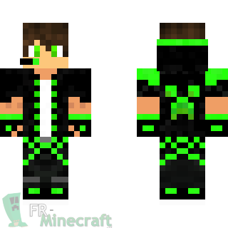 Aperçu de la skin Minecraft Garçon décontacté vert V2