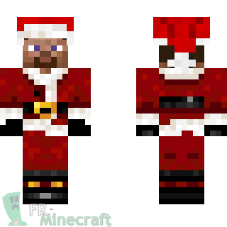 Aperçu de la skin Minecraft Steve en Père Noël