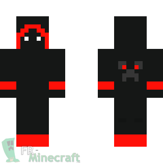 Aperçu de la skin Minecraft Homme vêtu de rouge et noir