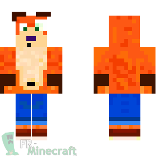 Aperçu de la skin Minecraft Crash Bandicoot