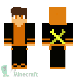 Aperçu de la skin Minecraft Garçon tenue orange