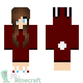Aperçu de la skin Minecraft Fille déguisée en lapin rouge