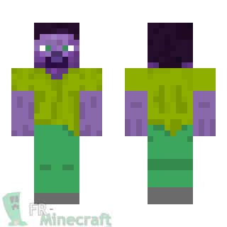 Aperçu de la skin Minecraft Steve à la peau violette