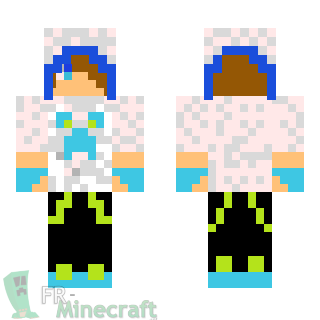 Aperçu de la skin Minecraft Garçon pull à capuche turquoise
