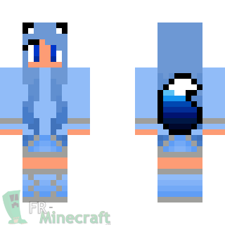 Aperçu de la skin Minecraft Fille loup bleu