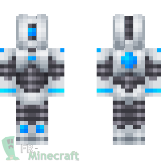 Aperçu de la skin Minecraft Robot bleu et blanc