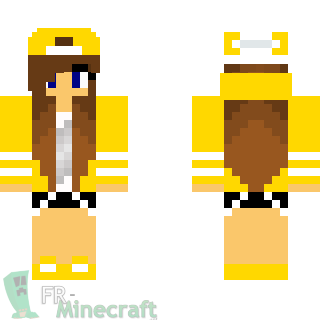 Aperçu de la skin Minecraft Fille tenue jaune