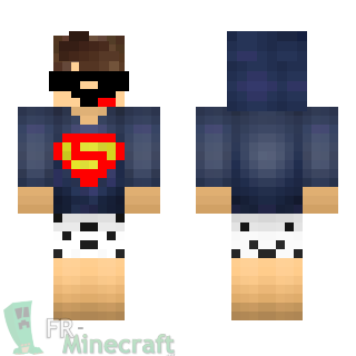 Aperçu de la skin Minecraft Garçon sweat superman en caleçon et lunettes soleil