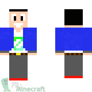Aperçu de la skin Minecraft Garçon chemise bleu