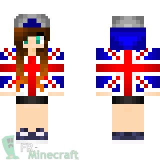 Aperçu de la skin Minecraft Fille style UK