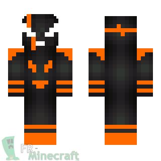Aperçu de la skin Minecraft Monstre noir et orange