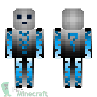 Aperçu de la skin Minecraft Robot métal / bleu avec casques