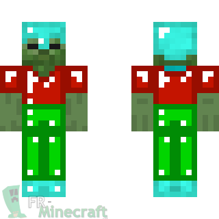 Aperçu de la skin Minecraft Zombie en armure colorée