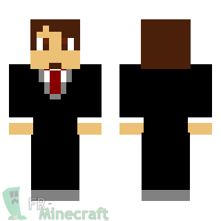 Aperçu de la skin Minecraft Garçon en costume noir