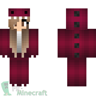 Aperçu de la skin Minecraft Fille avec un costume de dinosaure