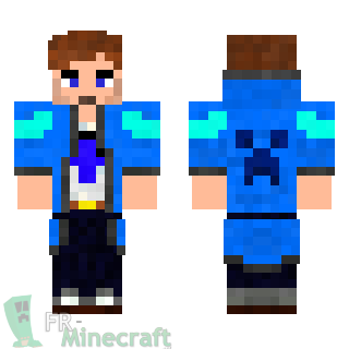 Aperçu de la skin Minecraft Garçon veste bleue