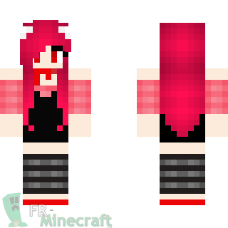 Aperçu de la skin Minecraft Fille cheveux rose