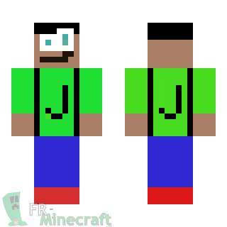 Aperçu de la skin Minecraft Garçon en vert motif J