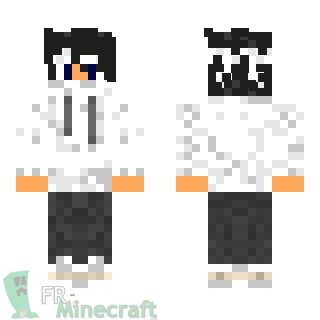 Aperçu de la skin Minecraft Garçon pull blanc