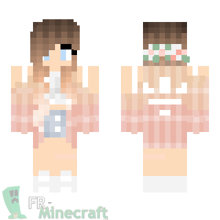 Aperçu de la skin Minecraft Fille en blanc