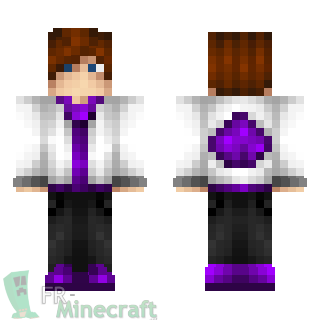 Aperçu de la skin Minecraft Homme cool violet/blanc