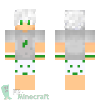 Aperçu de la skin Minecraft Garçon pyjama blanc et vert