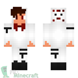 Aperçu de la skin Minecraft Garçon en blanc et rouge