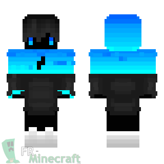 Aperçu de la skin Minecraft Garçon bleu et noir