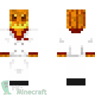 Aperçu de la skin Minecraft Homme citrouille en costume blanc