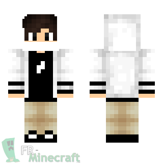 Aperçu de la skin Minecraft Garçon veste blanche
