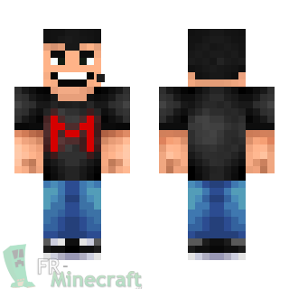 Aperçu de la skin Minecraft Garçon T-shirt noir motif M