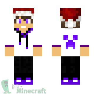 Aperçu de la skin Minecraft Garçon en blanc Noël