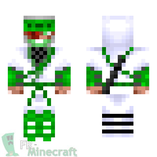 Aperçu de la skin Minecraft Garçon kimono blanc et vert