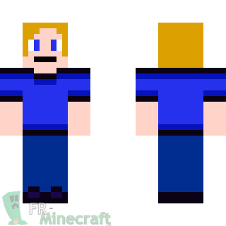 Aperçu de la skin Minecraft garçon fan de bleu