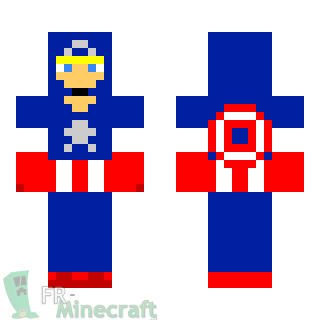 Aperçu de la skin Minecraft Captain America - MARVEL