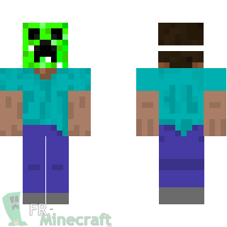 Aperçu de la skin Minecraft Steve déguisé en creeper