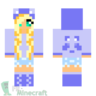 Aperçu de la skin Minecraft Fille Panda Violette