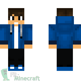 Aperçu de la skin Minecraft Garçon en bleu