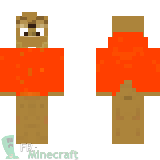 Aperçu de la skin Minecraft Chipmunk avec sweat orange