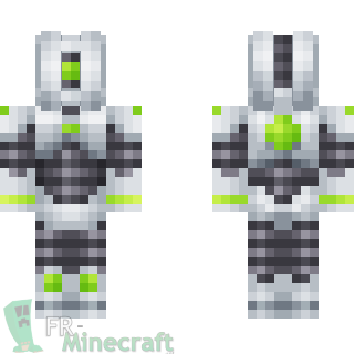 Aperçu de la skin Minecraft Robot vert et blanc