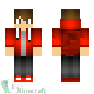 Aperçu de la skin Minecraft Garçon pull rouge