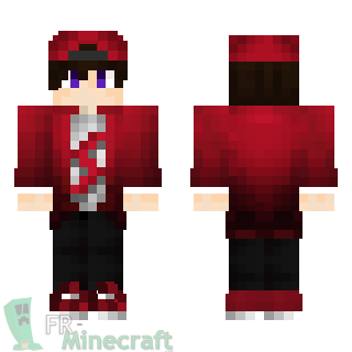 Aperçu de la skin Minecraft Garçon tenue rouge