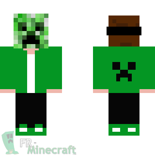 Aperçu de la skin Minecraft Garçon masque Creeper