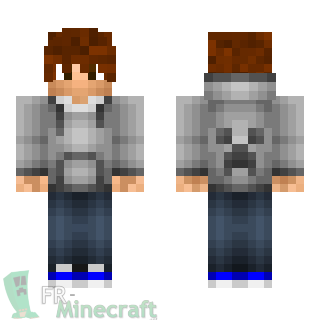 Aperçu de la skin Minecraft Homme avec un gilet gris