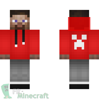 Aperçu de la skin Minecraft Steve en sweat